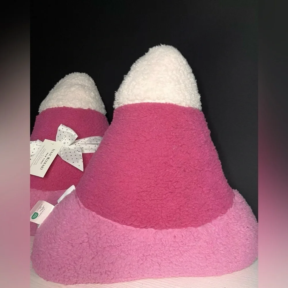 Isaac Mizrahi Pink Candy Corn Pillow Set Halloween Decor NWT